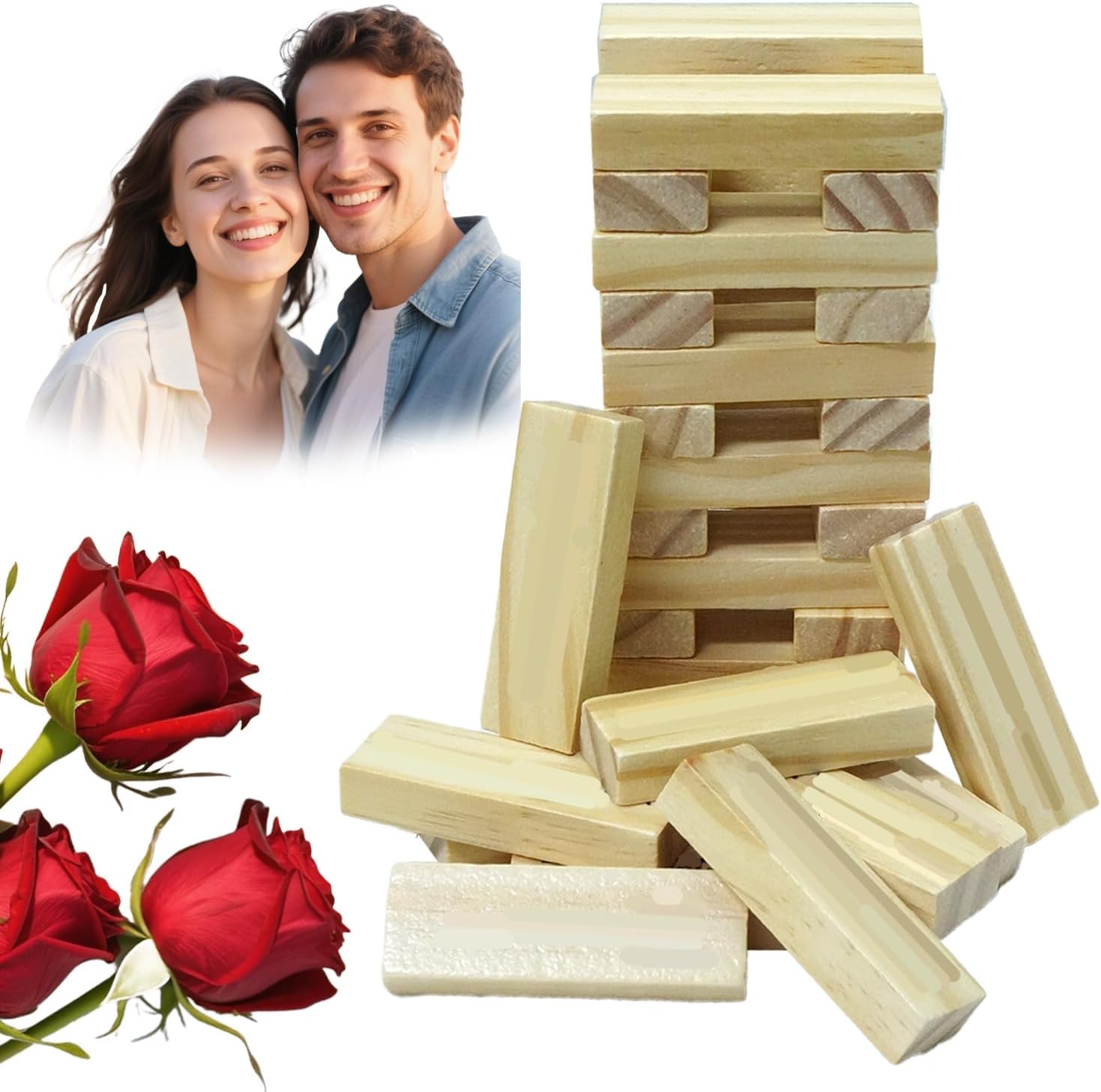 Couples Blocks Tower Games for Adults? Super Naughty Block Tower ?Tumbling Wooden Tower Stacking Block for Couples Date Night Ideas,Funny Bedroom Game for Adults,Valentine's Day Gift.
