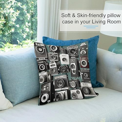 Miniatura 8 de Funda de almohada de felpa para sofá, fundas de almohada suaves, colección retro y fresca para cámara, almohada trasera con cremallera para