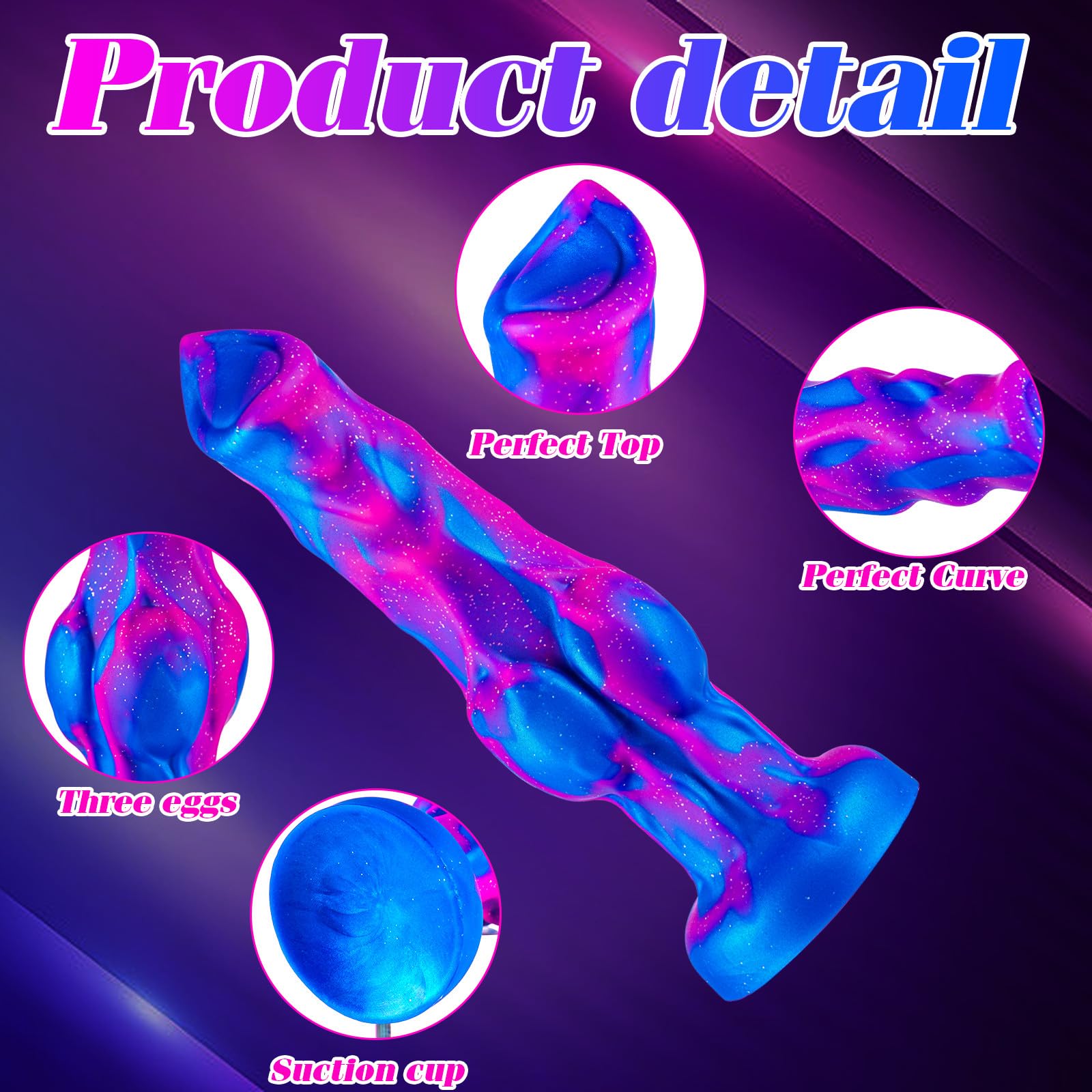 6 Inch Silicone Small Wolf Dog Knot Dildo for Women Beginner, 5" Realistic Animal Monster Thin Knotted Anal Dildo with Suction Cup, Fantasy Blue Purple Canine Furry Dildos Alien Sex Toy for Men Gay