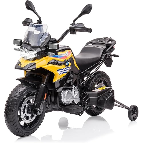 12V Kids Motorcycle Ride-On Toy, Licensed BMW Motorcycle w/Training Wheels, Dual Motor & Spring Suspension, High/Low Speed, LED Lights, Music, USB, Gift for Boys Girls