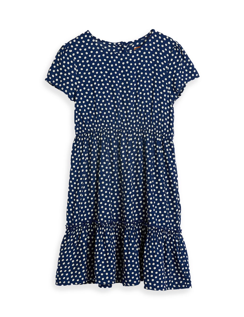 Amazon Brand - Symbol Kids Knee Length Printed Dress (KD-DRG-SS25-123_Navy_10-12 Years)