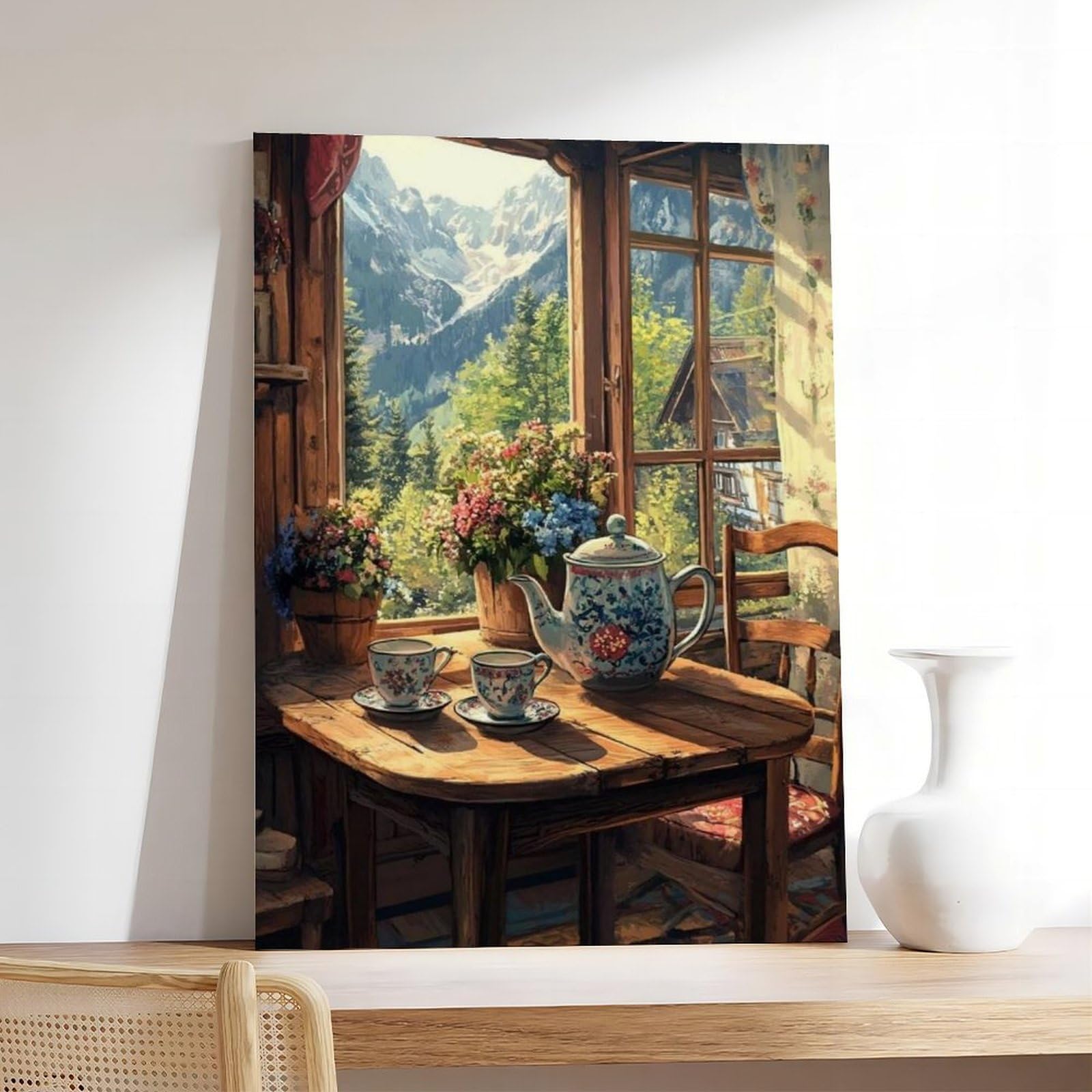 UTGN Teeservice Aus Den 60er Jahren Leinwandposter Schlafzimmer Dekor Landschaft Dekor Geschenk 50 x 75 cm