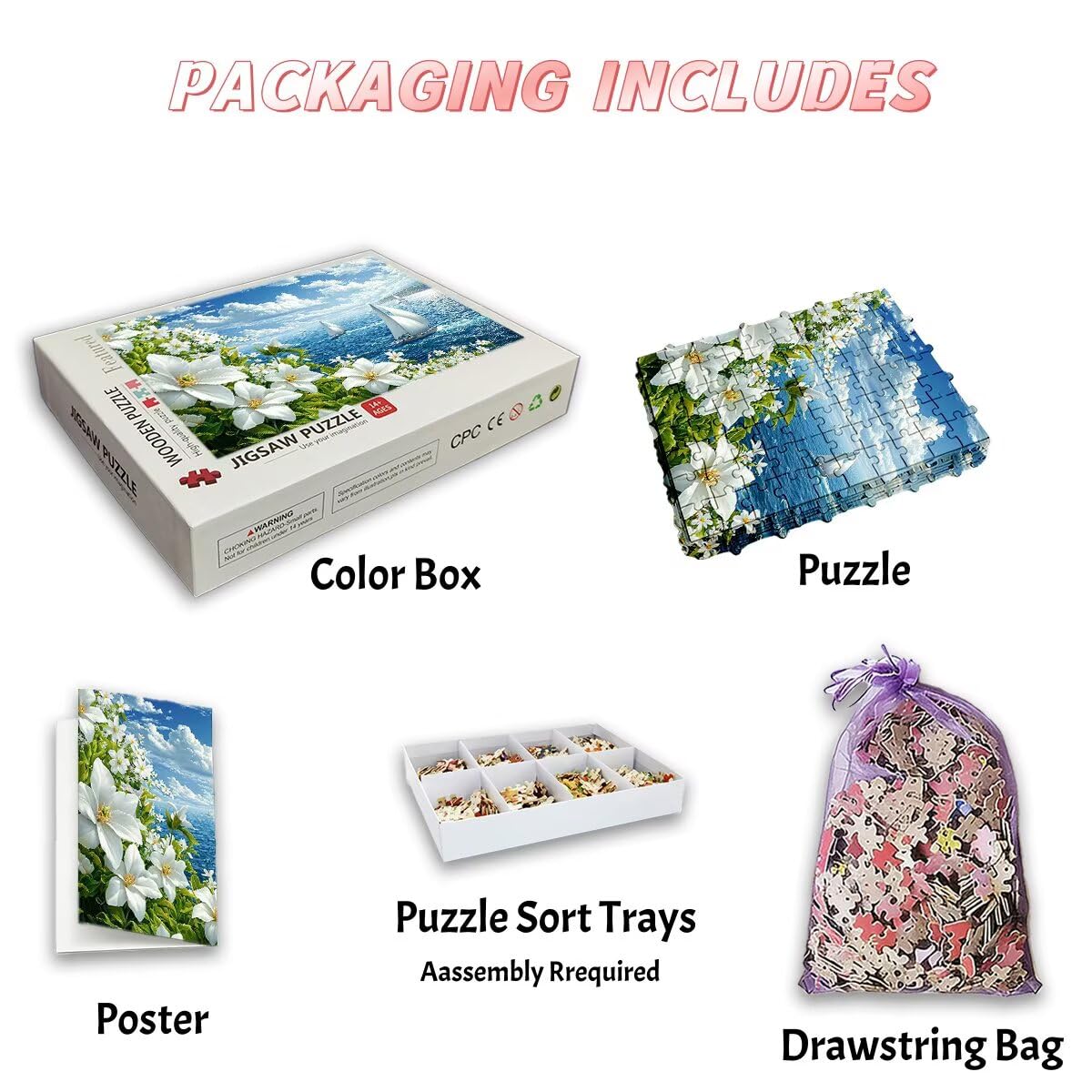 5000 sztuk puzzli dla dorosłych, puzzle kwiatowe dla dorosłych, 5000 sztuk, łamigłówka dla całej rodziny, klasyczne drewniane układanki odpowiednie do dekoracji wnętrz, prezenty -3549