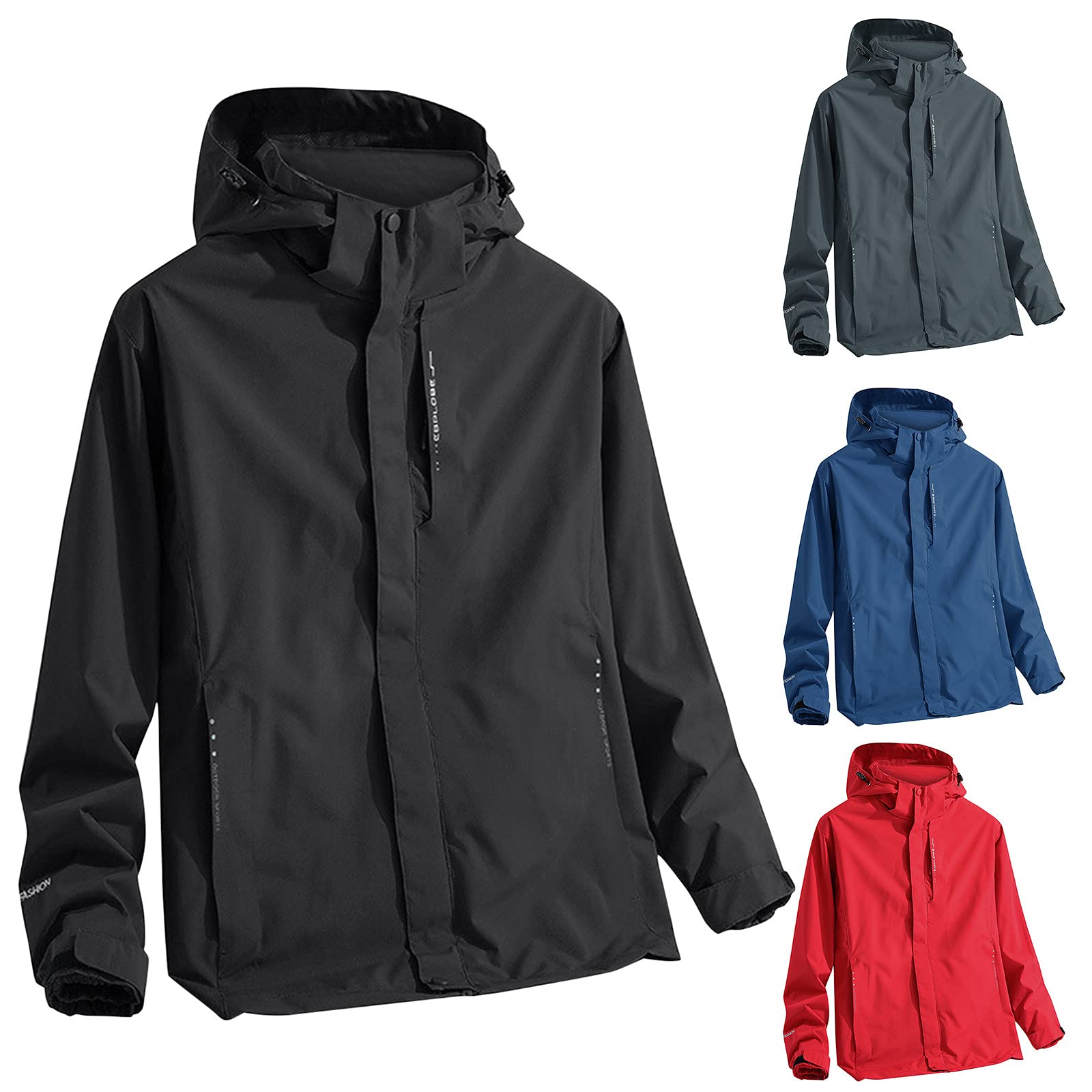 Chaqueta cortavientos para hombre, impermeable, transpirable, fina, chaqueta de softshell para hombre, con capucha, 5XL, tallas grandes, chaqueta funcional fina, chaqueta ligera de entretiempo