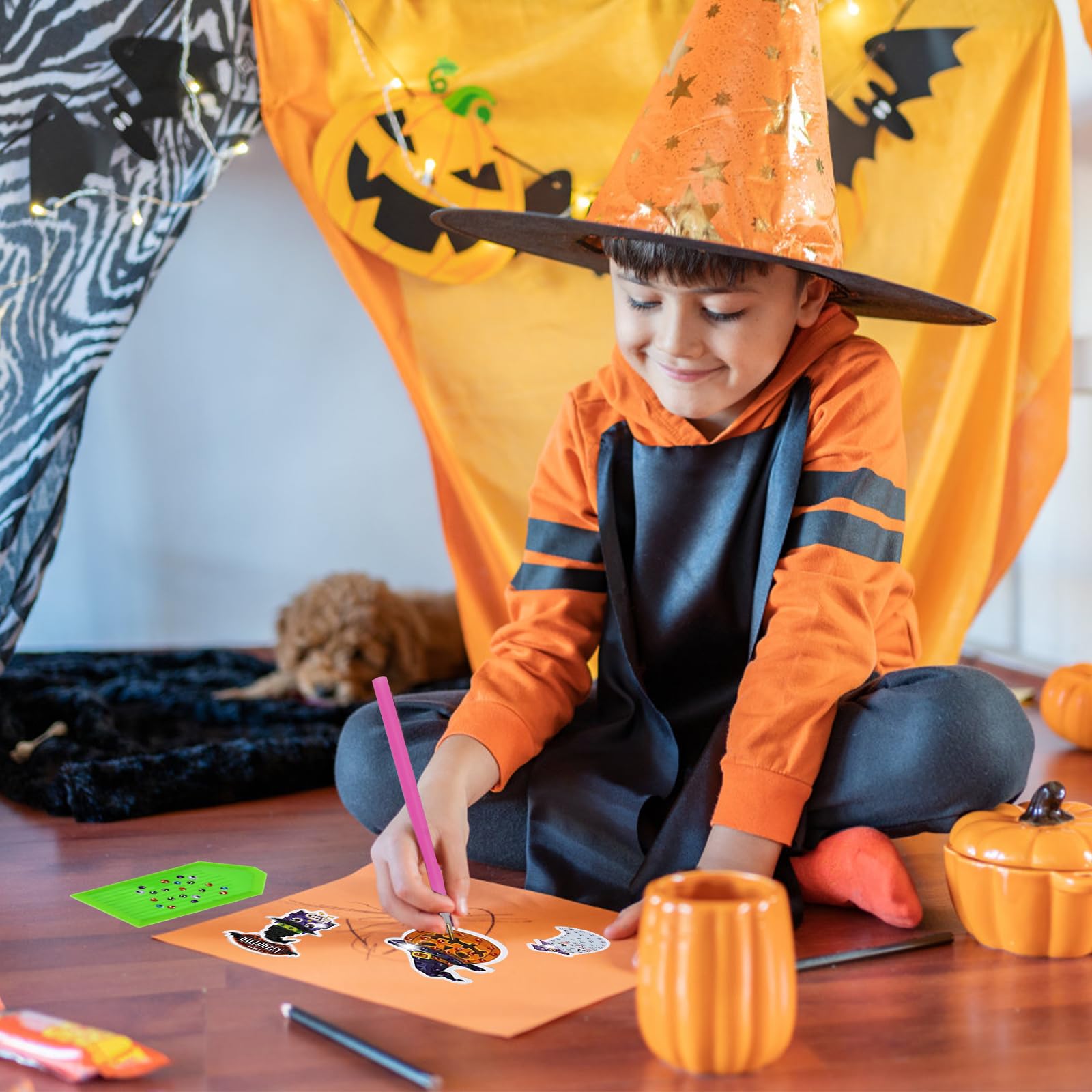 32 Pièces Halloween Diamant Peinture Portes-Clés Pour Enfants