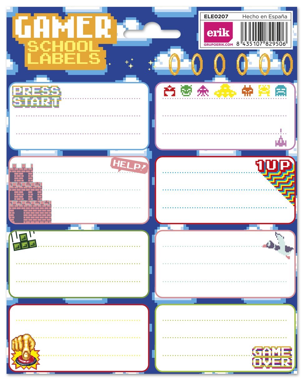 Grupo Erik Editores Labels, 15.8 x 20 cm Gamer 15.8 x 20 cm