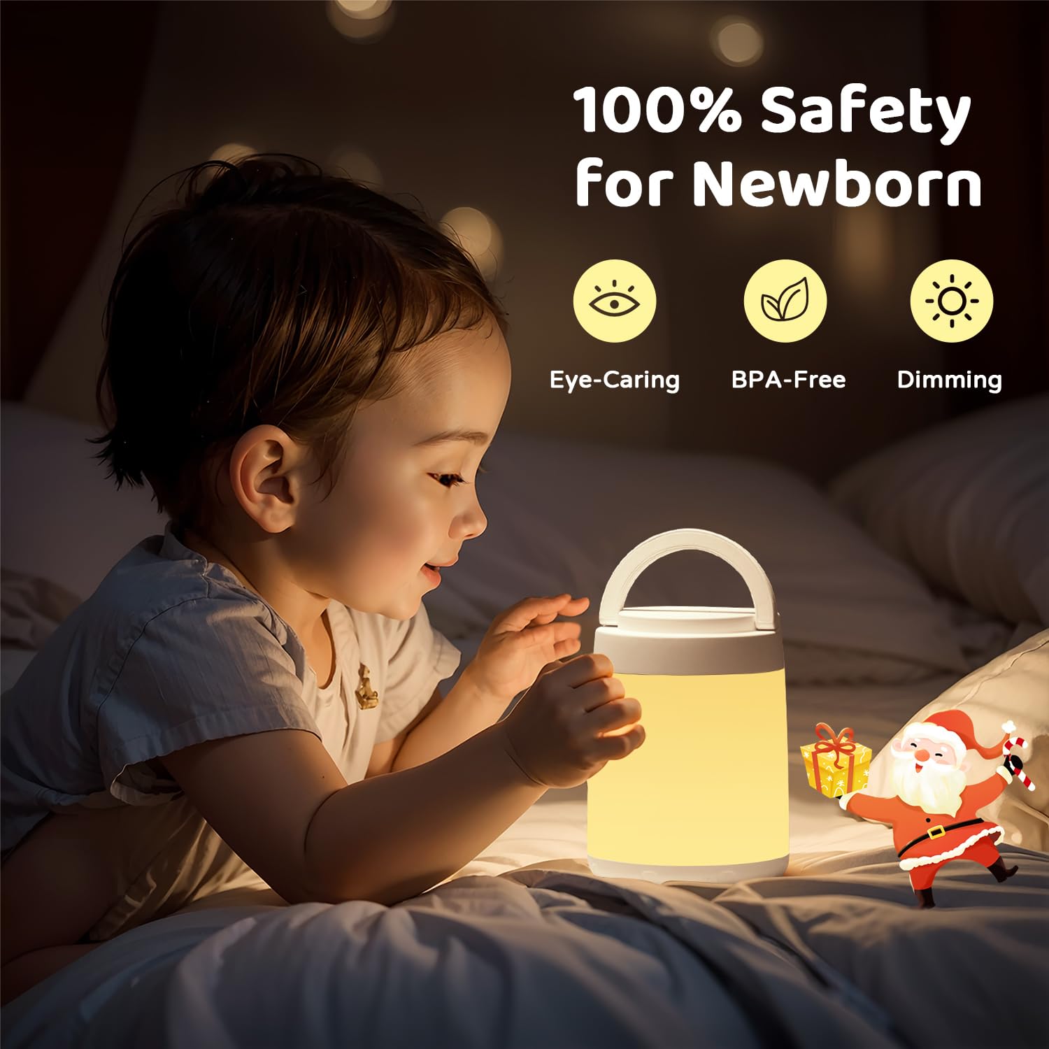 Luce Notturna Bambini Lampada da Comodino, 10 Colori Dimmerabile Lampada Led Ricaricabile, Telecomando+Timer Lampade da Comodino,Lampada Touch Lampada a Batteria Portatile Lampada Senza Fili [Regalo]