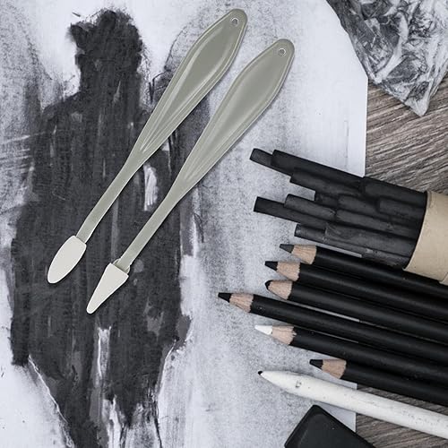 Miniatura 4 de Tofficu Herramienta de dibujo de bocetos, tocones de mezcla para dibujar, suministros de arte de carbón, 2 tocones de mezcla de bocetos y 20 puntas