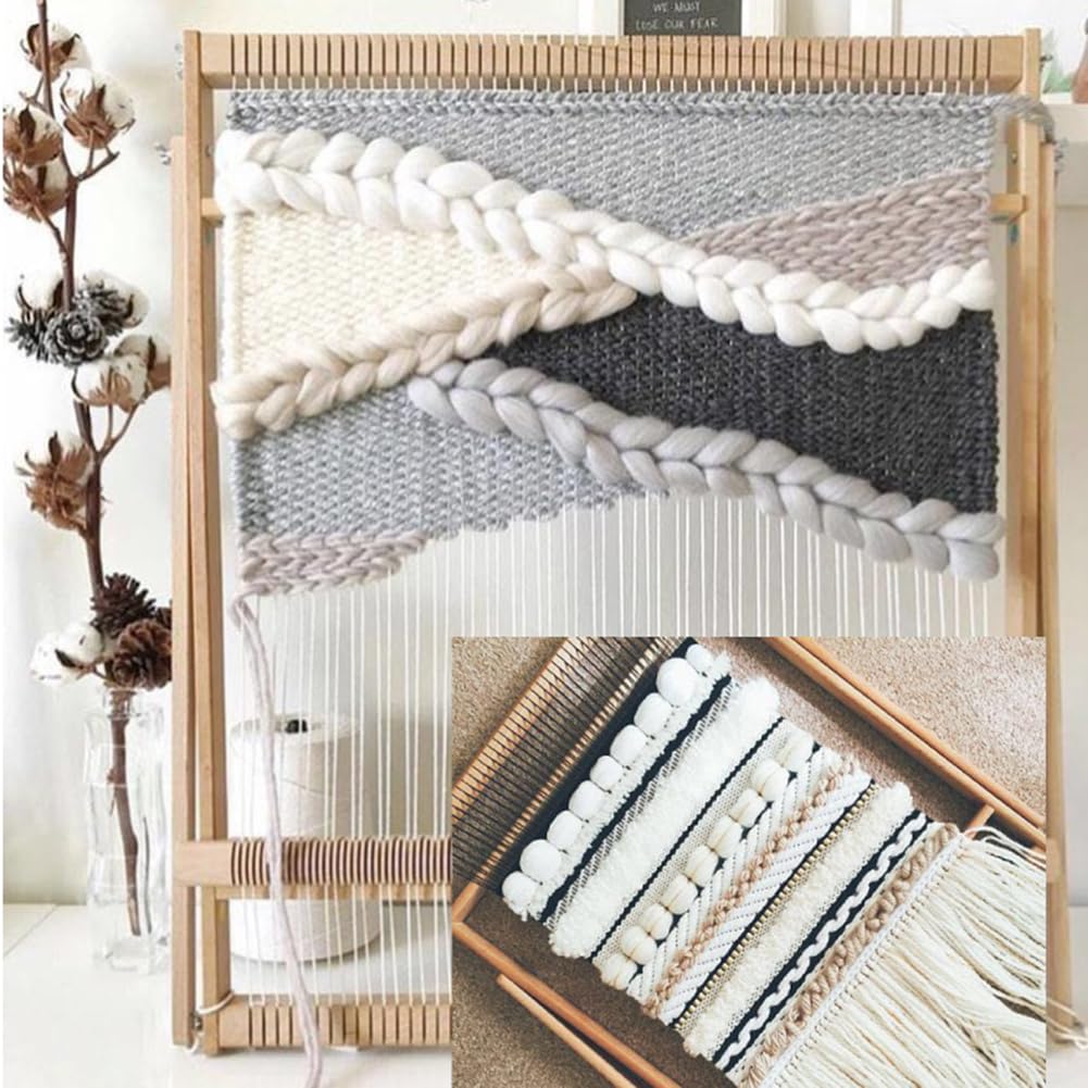 Generico Kit di Tessitura in Legno per Bambini - Multiuso, Strumento per | | Creativi di Lunga Durata Macchina per Maglieria Adatta Ai Principianti con Barra di Ordito Durevole Strumento PE