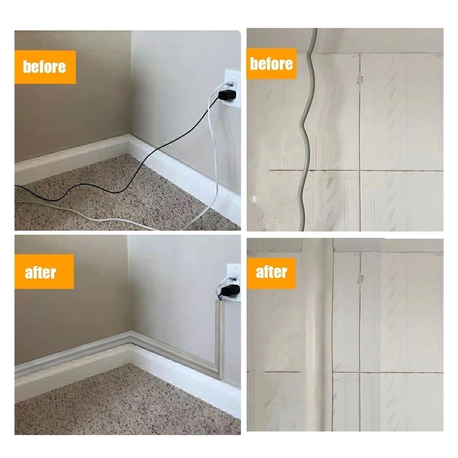 10m cubierta de suelo para cable, canaleta pasacables para suelo, Protector de cable de alimentación autoadhesivo Cubierta de cable de piso, Tira de agarre de cable, cubierta de cable proteger cables(