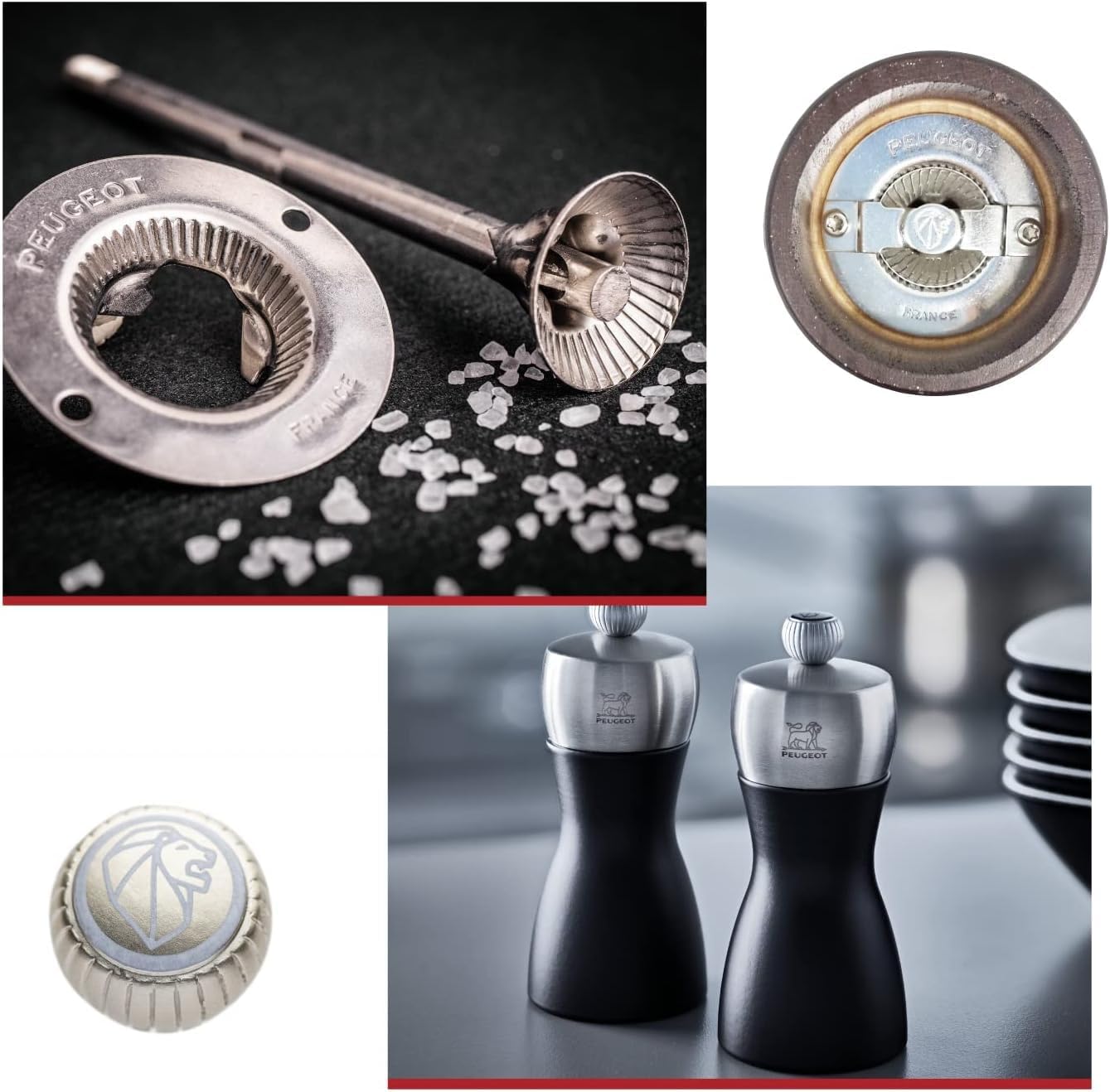 PEUGEOT - Salzmühle Fidji 15 cm Graphit I Hochwertige Salzmühle manuell aus PEFC-zertifiziertem Holz I Mit individueller Einstellung des Mahlgrades I Küchenzubehör, Graphite