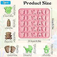 Vista 2 de 2 moldes de chocolate para baby shower, moldes de silicona para dulces de bebés, chupete de biberón para bebé, mameluco para bebé, molde de oso