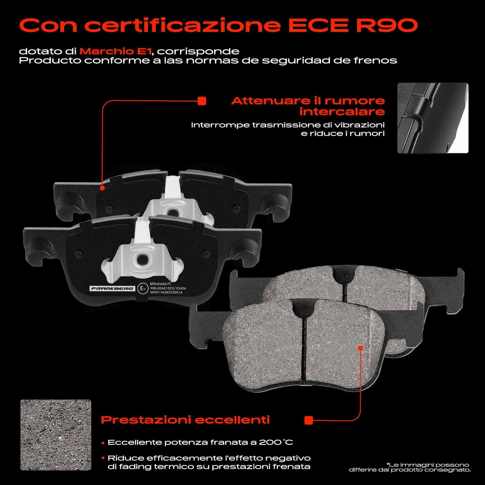 Frankberg Set freni incl. 2x Dischi Freno + 4x Pastiglie dei Freni Anteriore Compatibile con C4 Picasso II C4 Grand Picasso II DA DE C4 Spacetourer 3D Replace# 1609898380