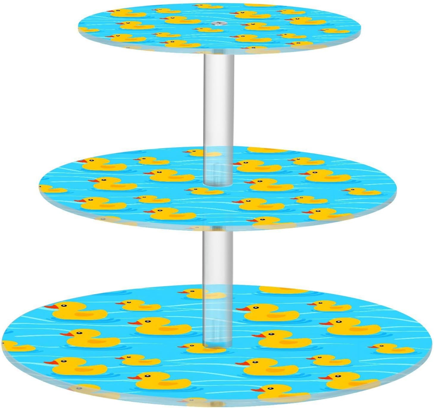Little Yellow Duck 3 Tier Acrylic Cupcake Stand, Cupcake Stand for 34 Cupcakes for Weddings, Christmas,Holidays,Parties,Birthday,Printed Cupcake Tower 23300004
