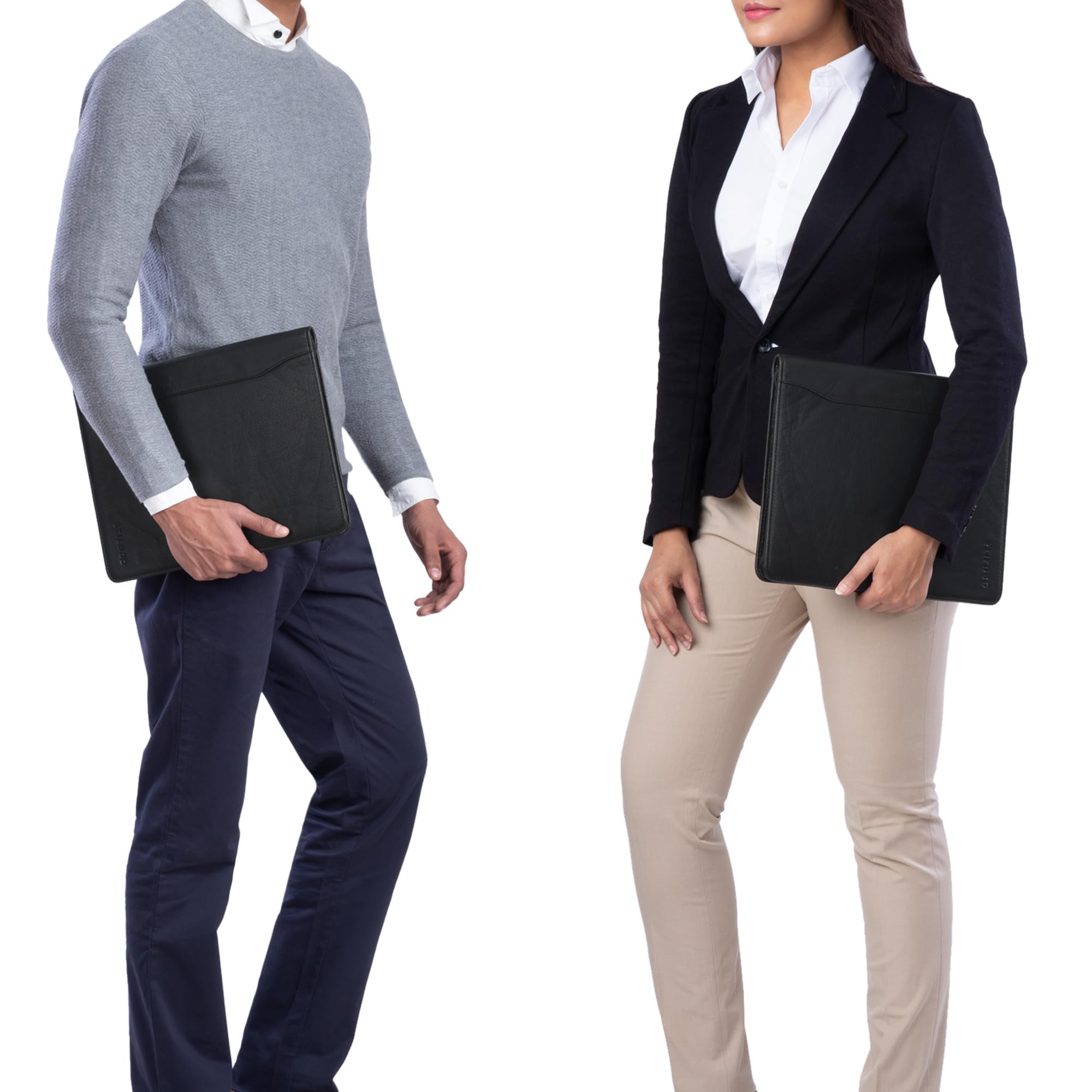 Scott Cartella Portadocumenti in Pelle Vintage A4 12,2 pollici Portablocchi Agenda Business con zip nero