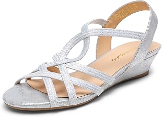 Women's Strappy Wrapped Dressy Wedge Sandals Comfortable Low Heel Casual Summer Shoes
