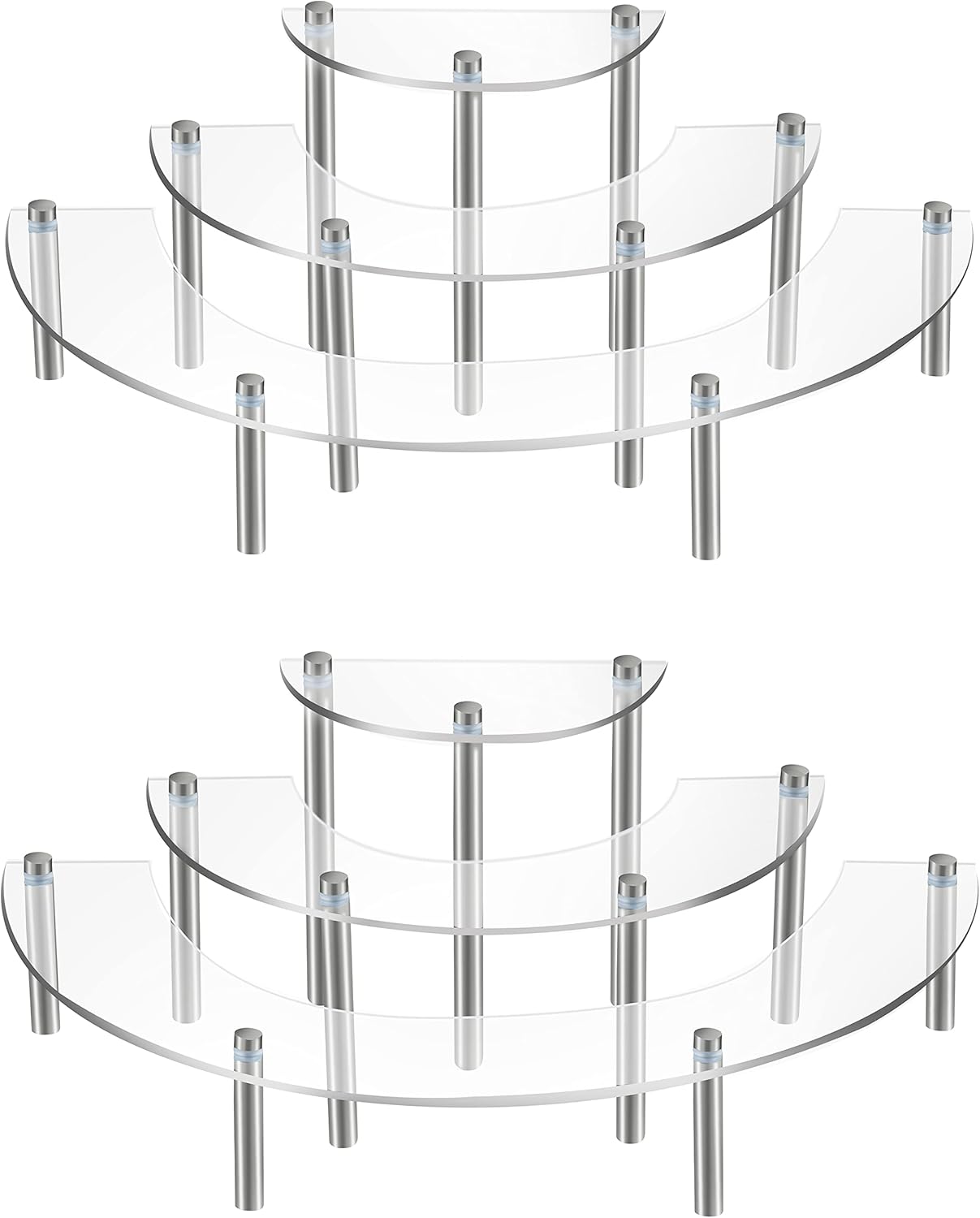 BLBYHO【2 SET】3 Tier Clear Cupcake Stand for 12 Cupcakes