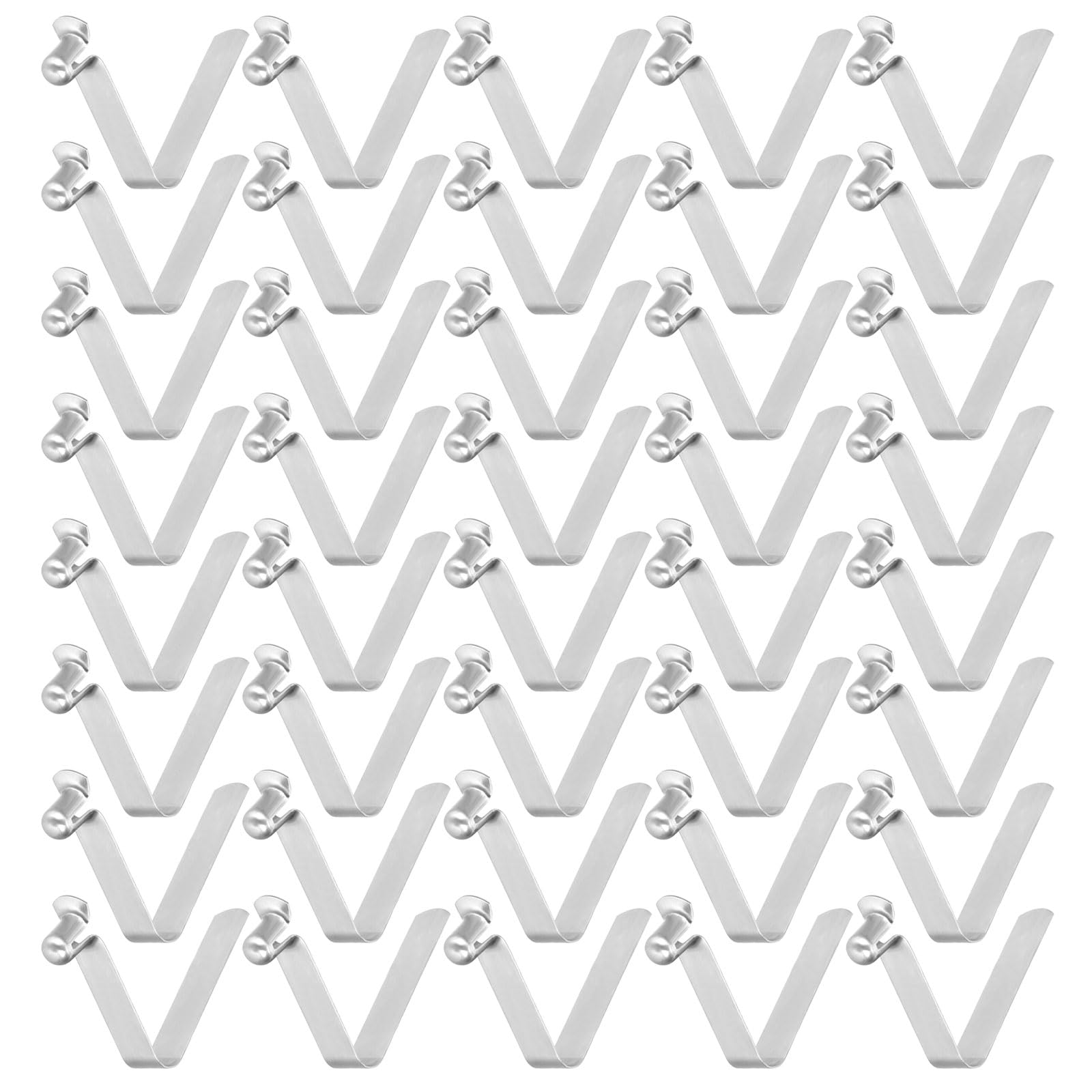 sourcing map 40pcs Single Button Kayak Paddle Snap Spring Clip 6x9x37mm 65Mn Spring Steel V-Shaped Hollow Lift Telescopic Locking Tube Pole Clips for Tent Umbrella Camping