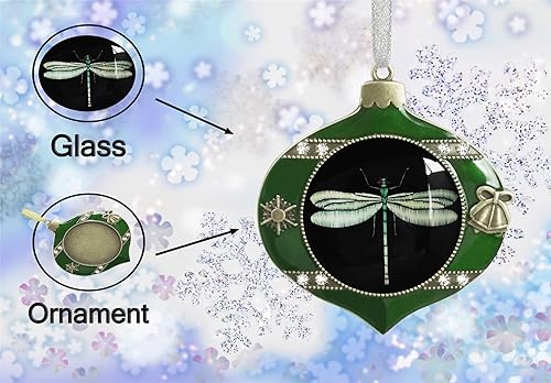 Miniatura 4 de Edición anual Pequeño Ornamento de Navidad Libélula Vacaciones Adornos Creativo Vidrio Ornamento Árbol de Navidad Decoración del hogar