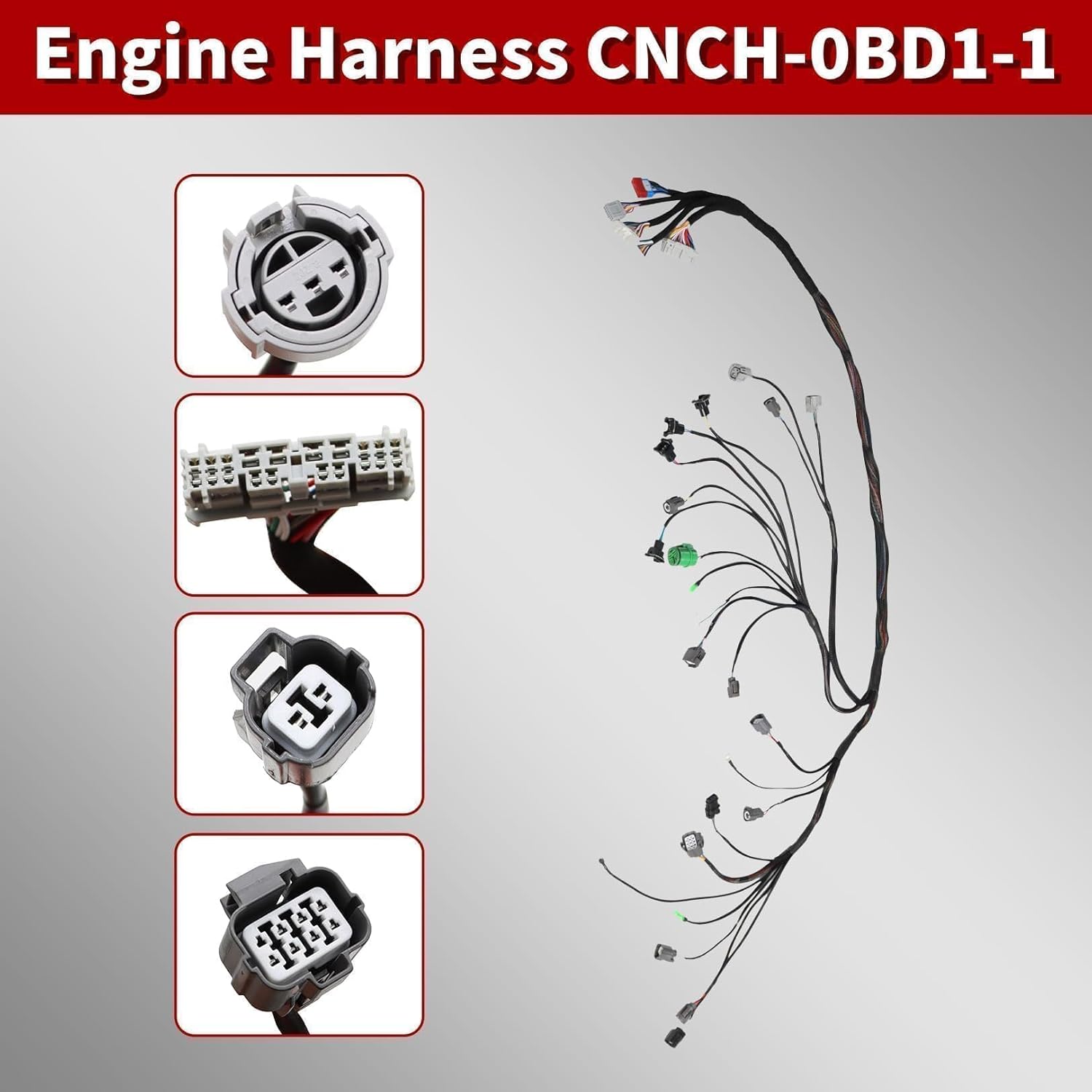 CNCH-0BD1-1 Tucked Budget Engine Harness Compatible with Civic Integra 1992-1995 B16 B18 D16 OBD1 B/D Series Tucked