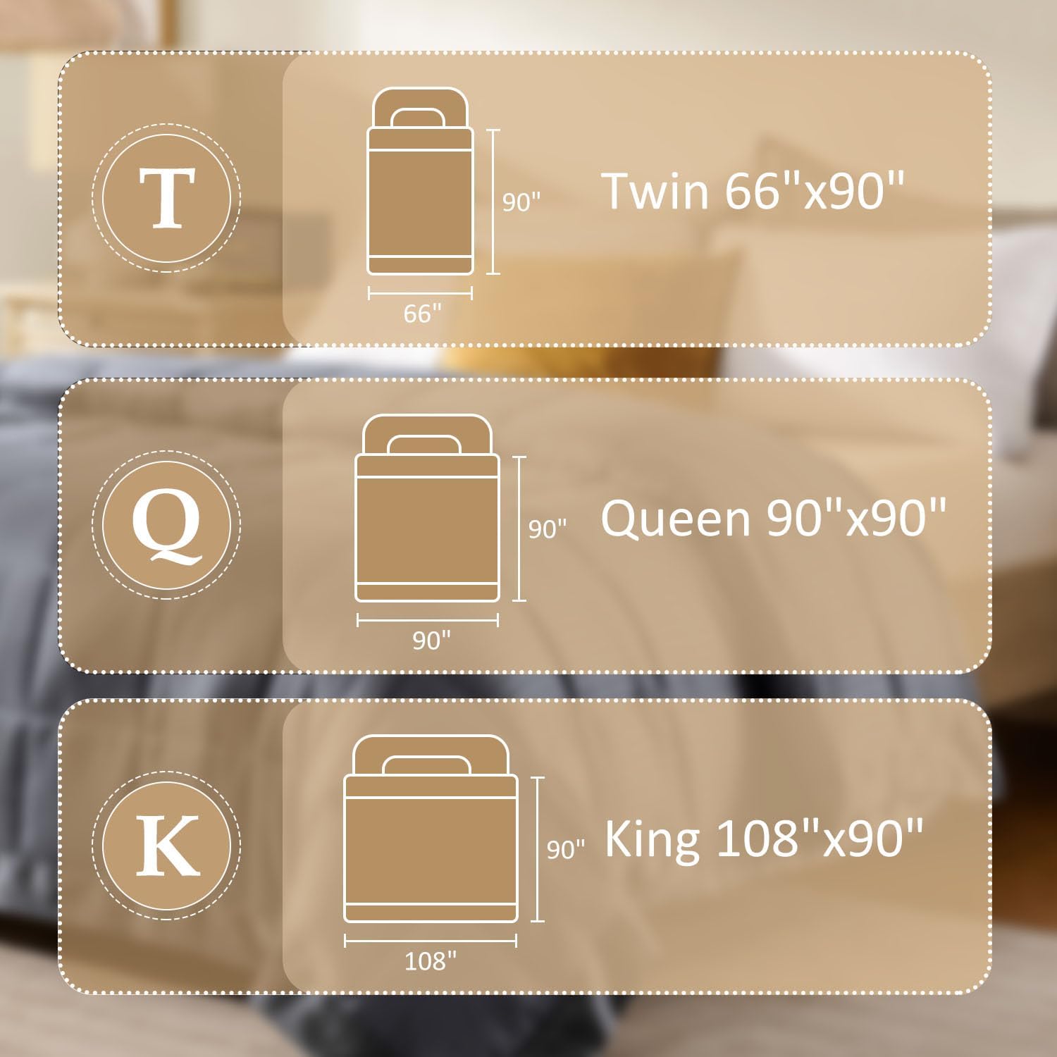 downluxe Queen Size Blanket with Satin Trim, Lightweight Down Alternative Blankets Queen Size for All Season, Machine Washable (Sand, 90x90 Inch) - Image 6