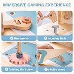 ROBUD Large Wooden Play Tool Workbench Set for Kids Toddlers, Construction Workshop Tool Bench Toys Gift