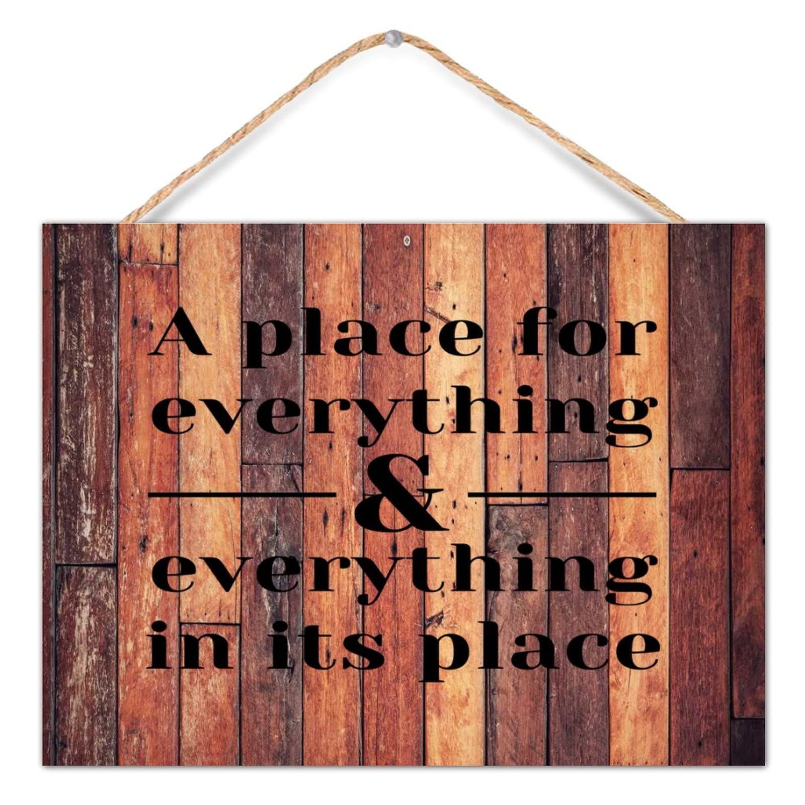 A Place For Everything, Everything In Its Place Timber Signs Wood Etched Plaques Family Birthday Reminder Wall Plaque Wooden s Hexagon Wood Plaque Solid Fashion Comic For Baby Shower 8X6In