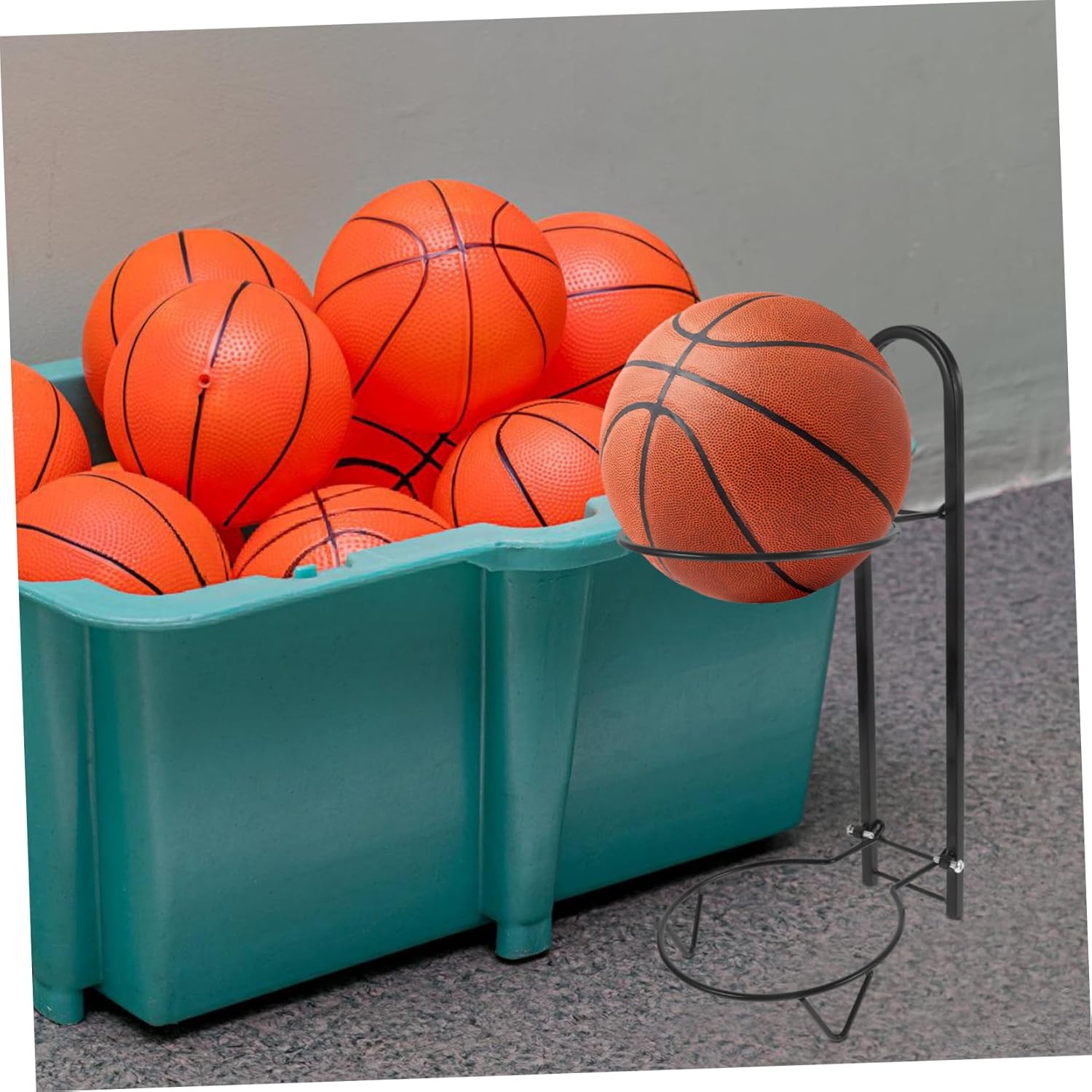 GALPADA Vertical Multi-Layer Storage -Mounted Sports Equipment Organizer for Basketball Soccer and Volleyball and Space-Saving Design for Indoor and Outdoor Use