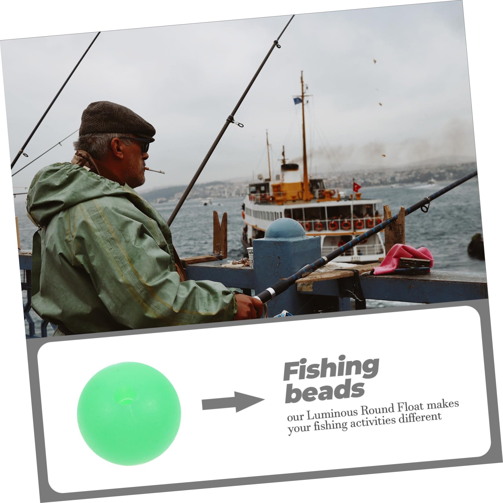 Mipcase 100pcs Fishing Beads Night Fishing Line Beads Practical Fluorescent Lure Accessories for Gear for Perch and Night Use