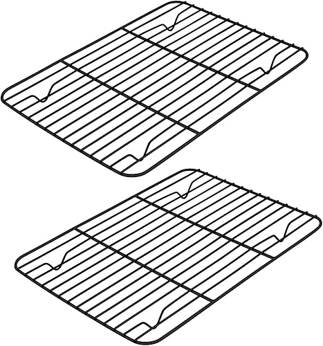 Miniatura 8 de E-far - Juego de 2 estantes de refrigeración para hornear, antiadherentes, de 11.7 x 9 pulgadas, para horno, cocinar, asar, hornear, galletas,