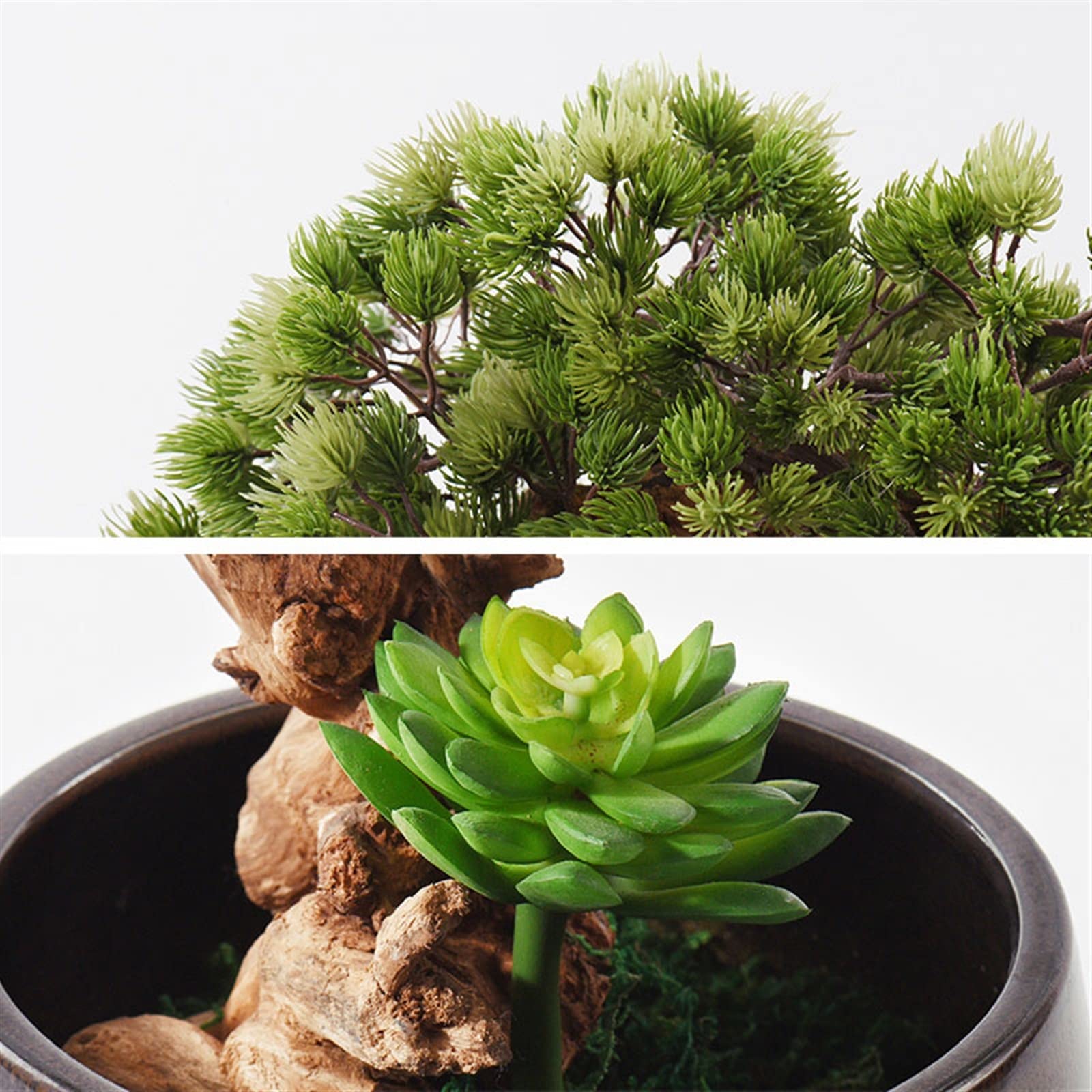 Bonsaï Artificiel Bonsaï artificiel avec pot en céramique, décoration de bonsaï japonais, plantes artificielles d'intérieur en pot, faux pin, bonsaï for intérieur/extérieur Plantes artificielles