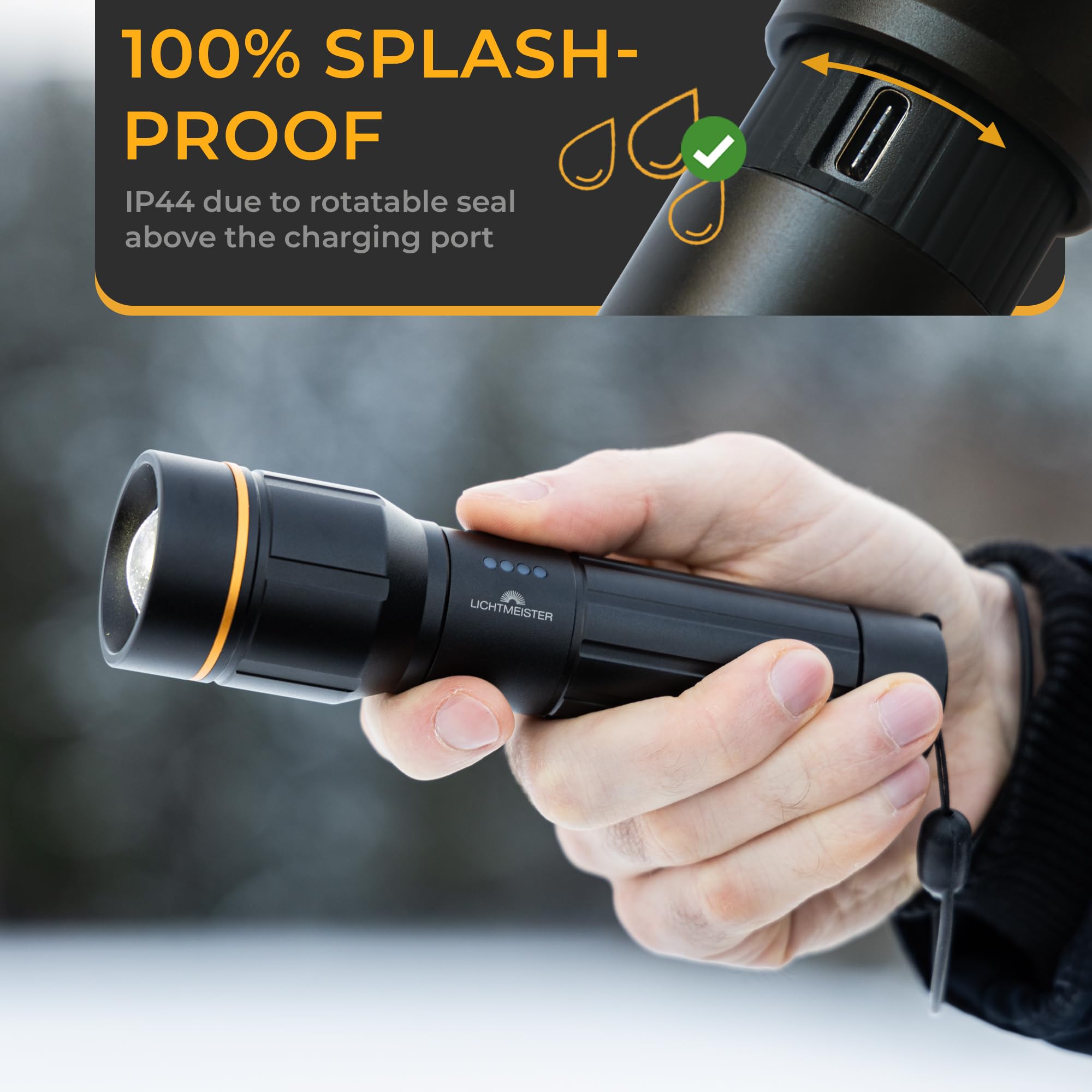 LICHTMEISTER Flashlight (500 lumens with AAA batteries
