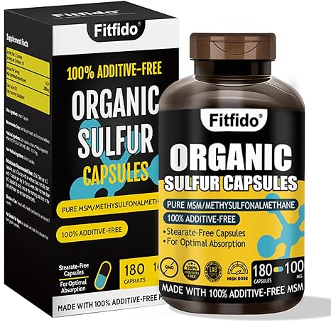 MSM Capsules 1000mg - Organic Sulfur Supplement for Joint Health, Functional Wellness, Hair, Skin & Nails, Non-GMO, Gluten Free, 180 Capsules