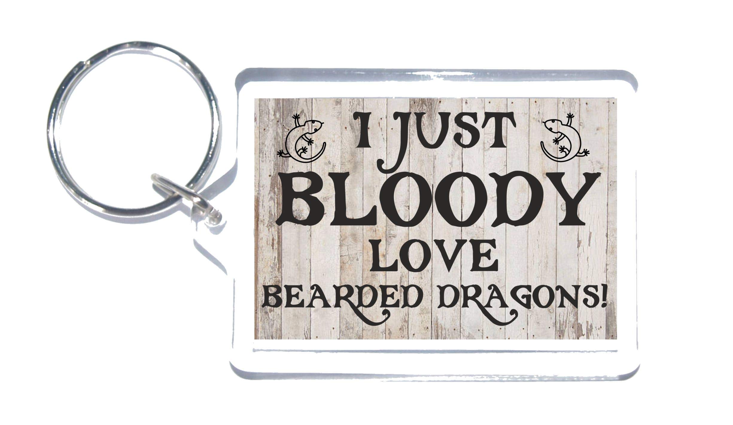 Fun Bearded Dragon Gift – Novelty Keyring - I Just Bloody Love Bearded Dragons - Ideal Present