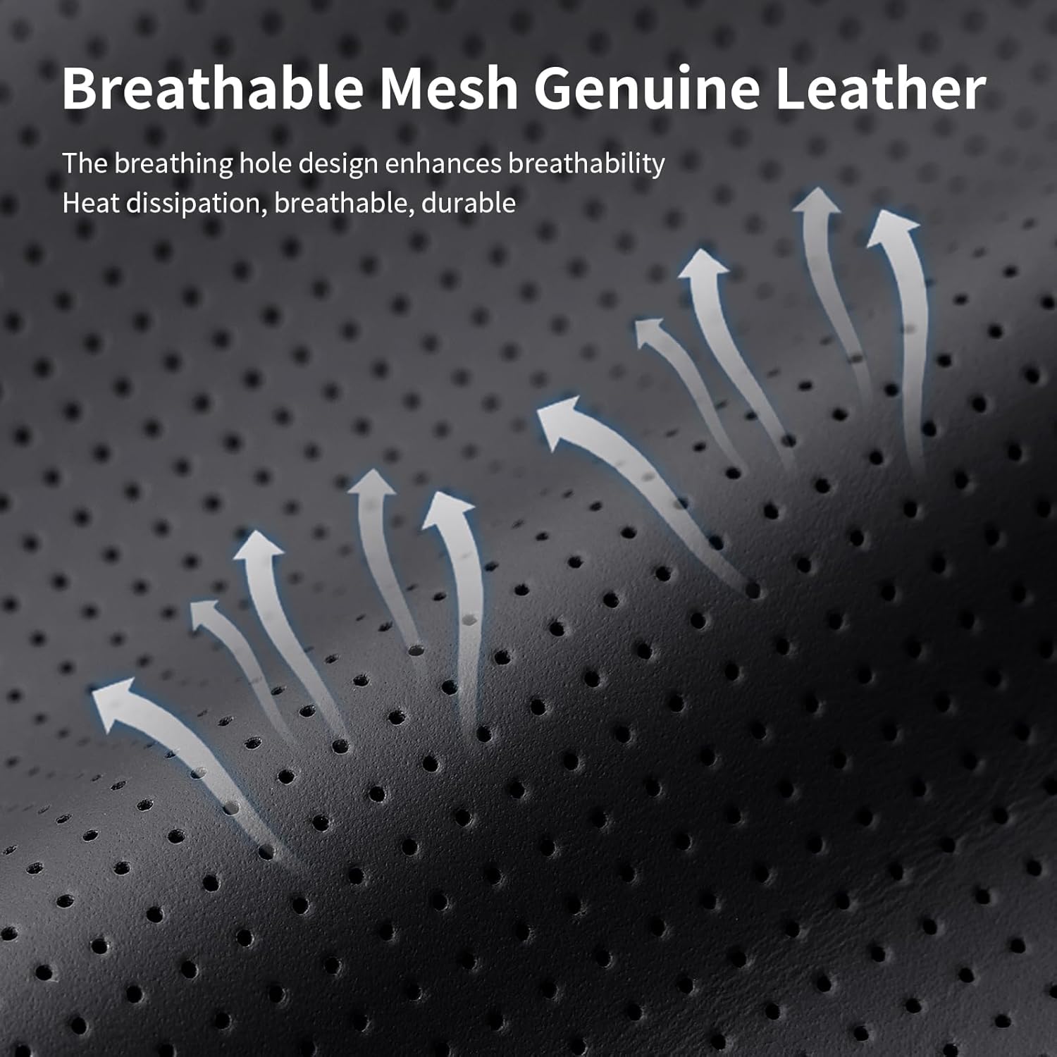 Quintor Genuine Leather Car Neck Pillow,Memory Foam Headrest Cushion, Ergonomic Cervical Support for Tesla Model 3/Y/X, Lexus, BMW- Breathable & All-Season Soft (2 PC) - Image 5