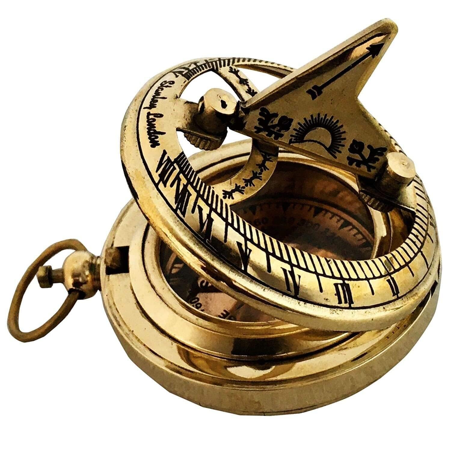 Sponsored Ad - Vintage 2-Inch Brass Sundial Compass – Polished Push-Button Navigational Instrument Unique Gift for Travelers, Explorers, and History Enthusiasts