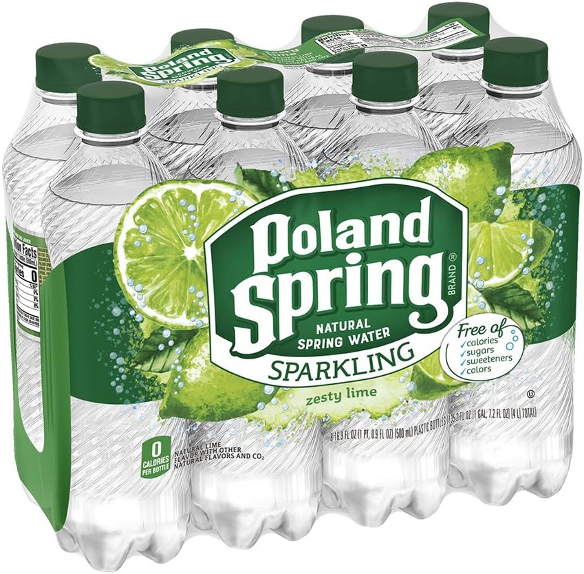 Sparkling Water, Zesty Lime, 16.9 oz. Bottles (Pack of 8)