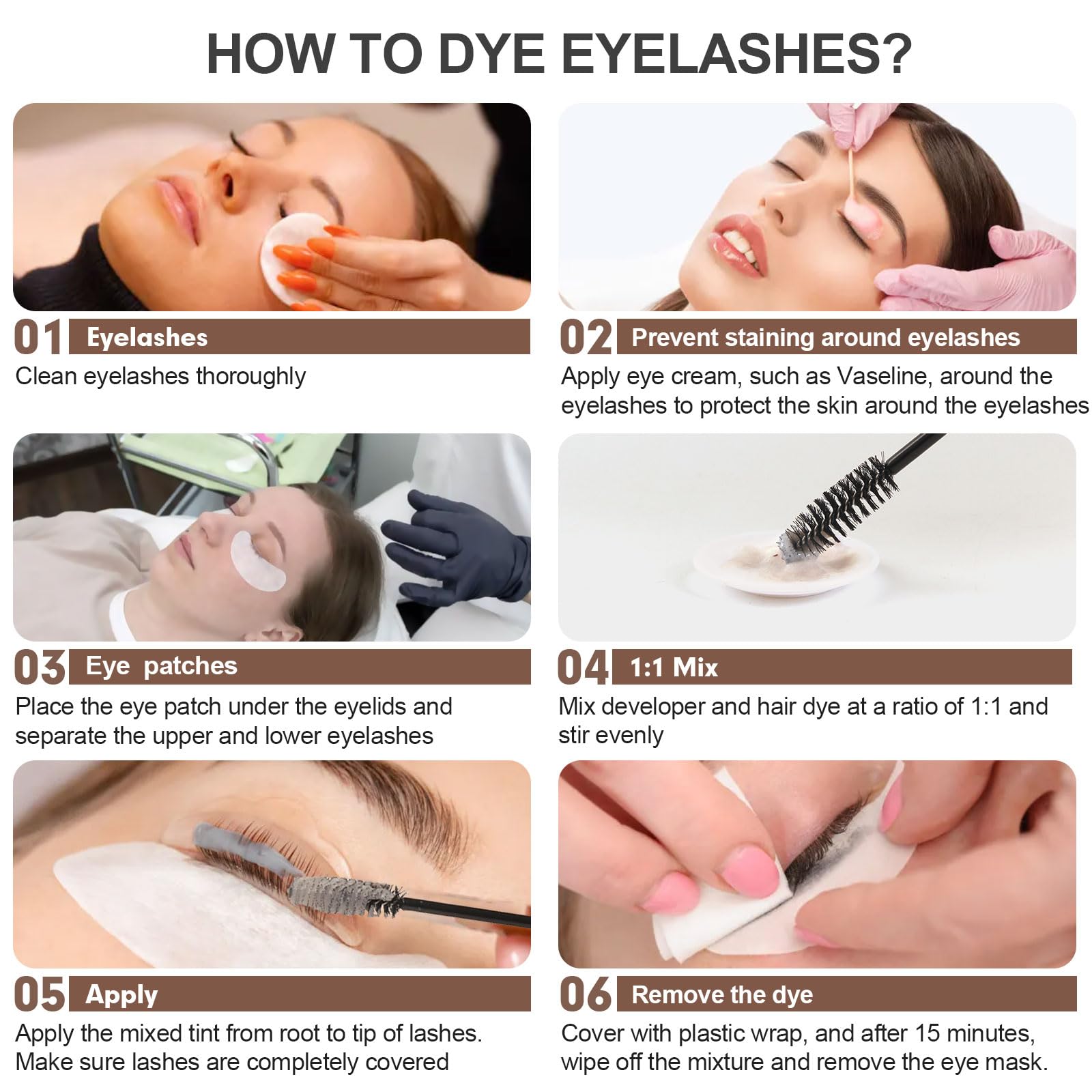 Natural Lash Color Kit, 2 in 1 Professional Lash & Brow Color Kit, Instant Bushy Eyelash & Eyebrow Kit Lasting, Safe & Easy DIY Brow Coloring, Black: Black