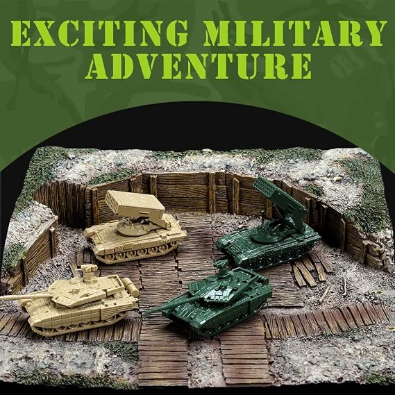 ViiKONDO 1/144 Scale Toy Tank Model Kit Military Vehicle Russian T-90MS vs T0S-1A Army Assembly Tabletop Wargame Diorama Hobby Building 16PCS
