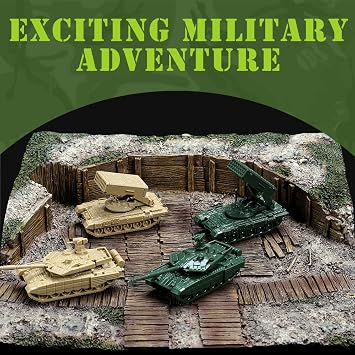 ViiKONDO 1/144 Scale Toy Tank Model Kit Military Vehicle Russian T-90MS vs T0S-1A Army Assembly Tabletop Wargame Diorama Hobby Building 16PCS