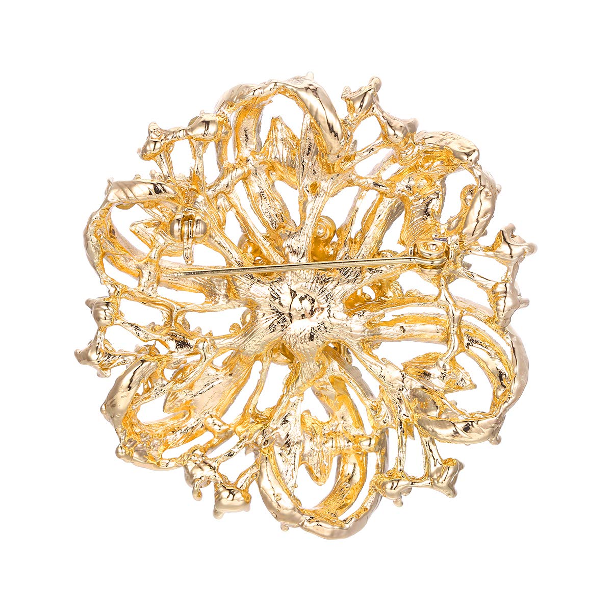 EVER FAITH Broches Finas Mujer Serie de Flor - Broche Ramillete Cristal para Regalo Boda Fiesta