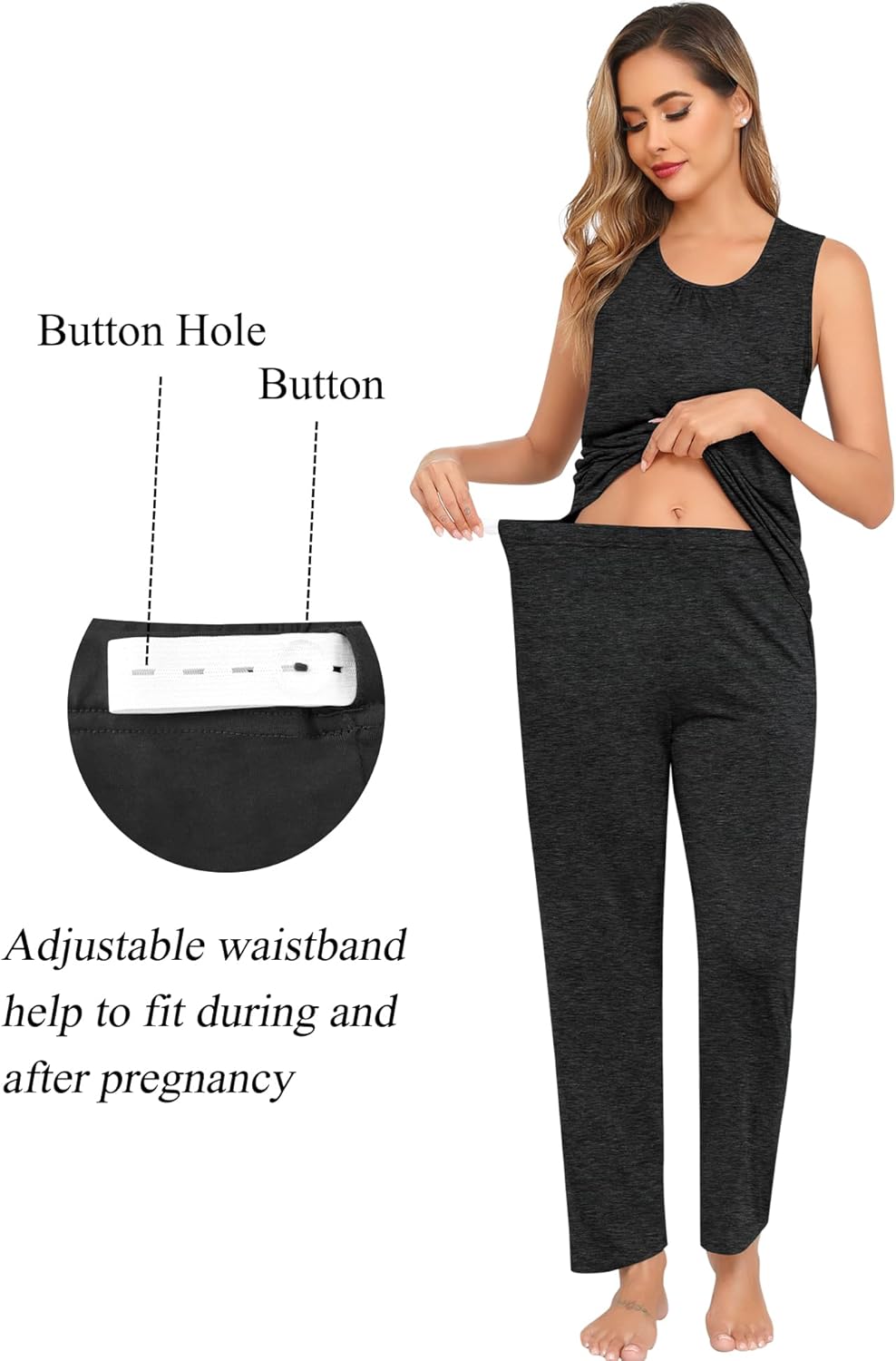 SWOMOG 3pcs Maternity Nursing Robe Set Labor Delivery Double Layer Pajamas Set Postpartum Breastfeeding PJS, S-XXL - Image 5