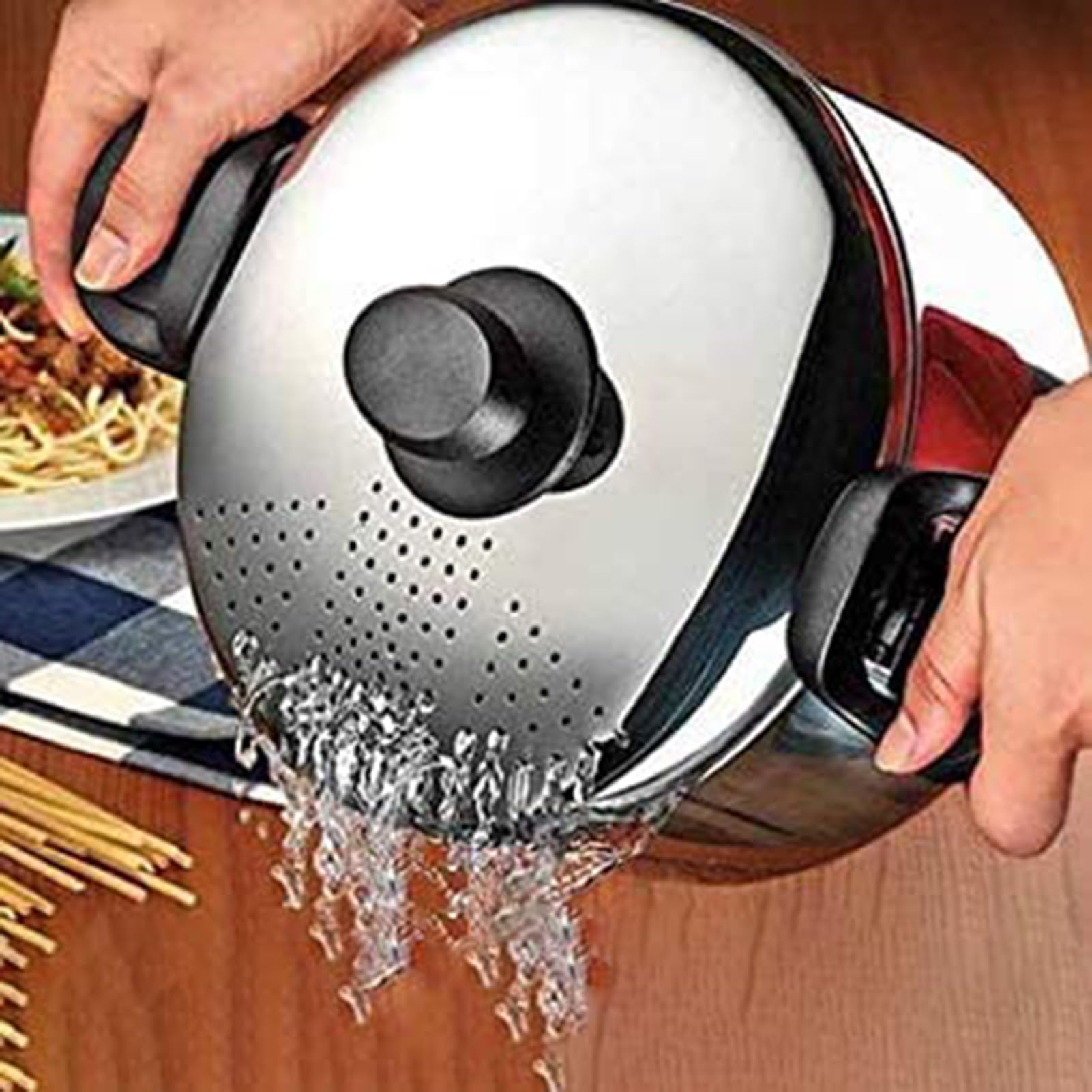 THEGA Suppentopf Edelstahl - 22 cm Nudeltopf Spaghettitopf Edelstahl, Topf Mit Verschlussdeckel Induktion, Kochtopf Mit Antihaftbeschichtung Für Alle Herdarten