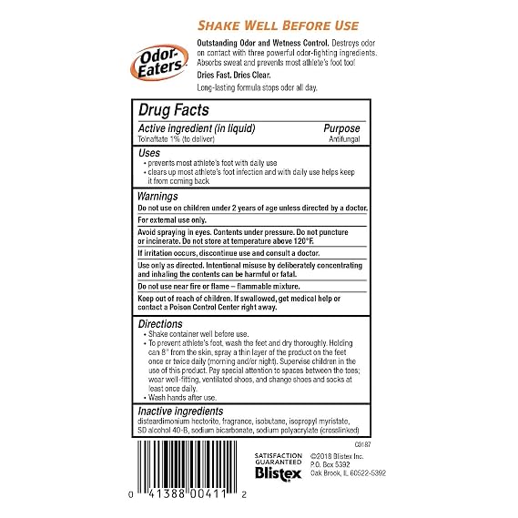 Odor-Eaters Foot Spray Powder 4 Oz (Packaging May Vary) (Pack of 2)