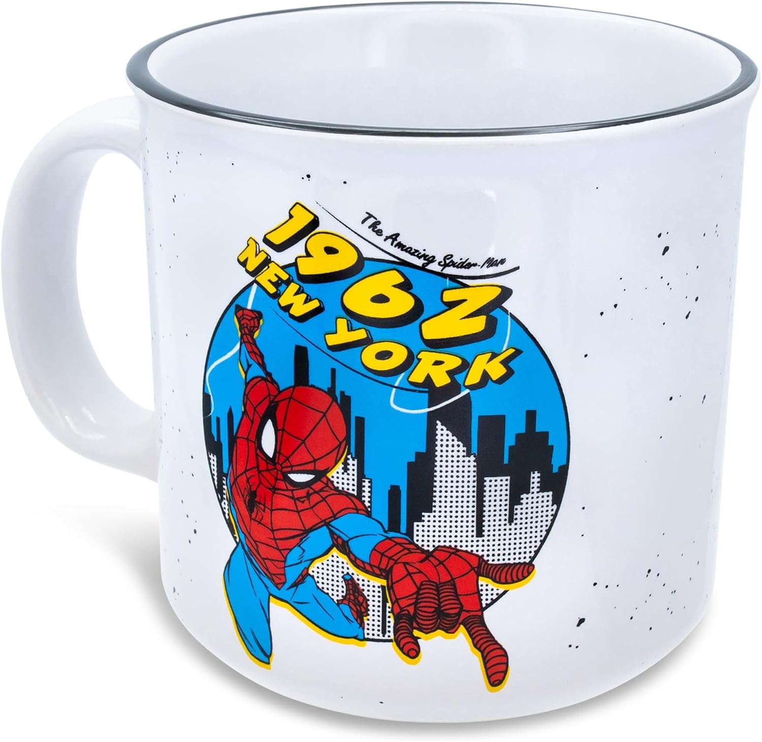 Silver Buffalo Marvel Comics Spider-Man 1962" Ceramic Camper Mug | Large Coffee Cup For Espresso, Tea, Cocoa | Holds 20 Ounces