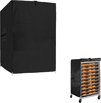 WOMACO Sheet Pan/Bun Pan Rack Cover, Waterproof Bread Rack Cover with Vents & Convenient Handles, 20-Tier Bakery Rack Covers with Zippers 10-Tier 23" W x 28" D x 33" H