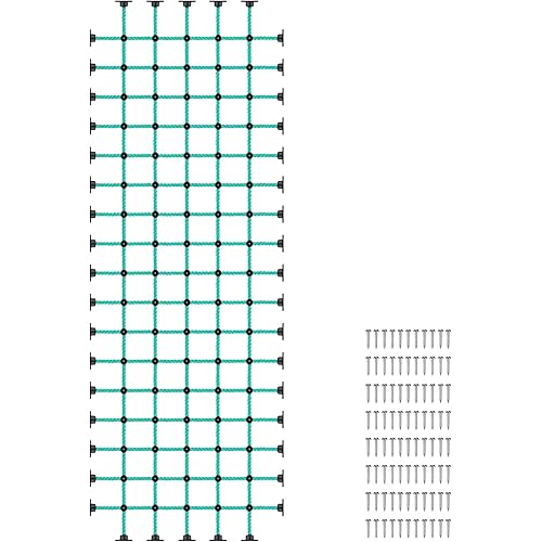 Climbing Net for Kids with Installation Base for 48" × 144" Wooden Frames, 1000 lbs Capacity Cargo Climbing Net Ladder for Playgrounds, Treehouses, Swing Sets & Outdoor Obstacle Courses