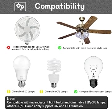Ceiling Fan Remote Replacement Hunter 99770, Universal Ceiling Fan Remote Control Kit Replacement for 99770 99392 99813 99815 99384 99772 99122 99123 99600