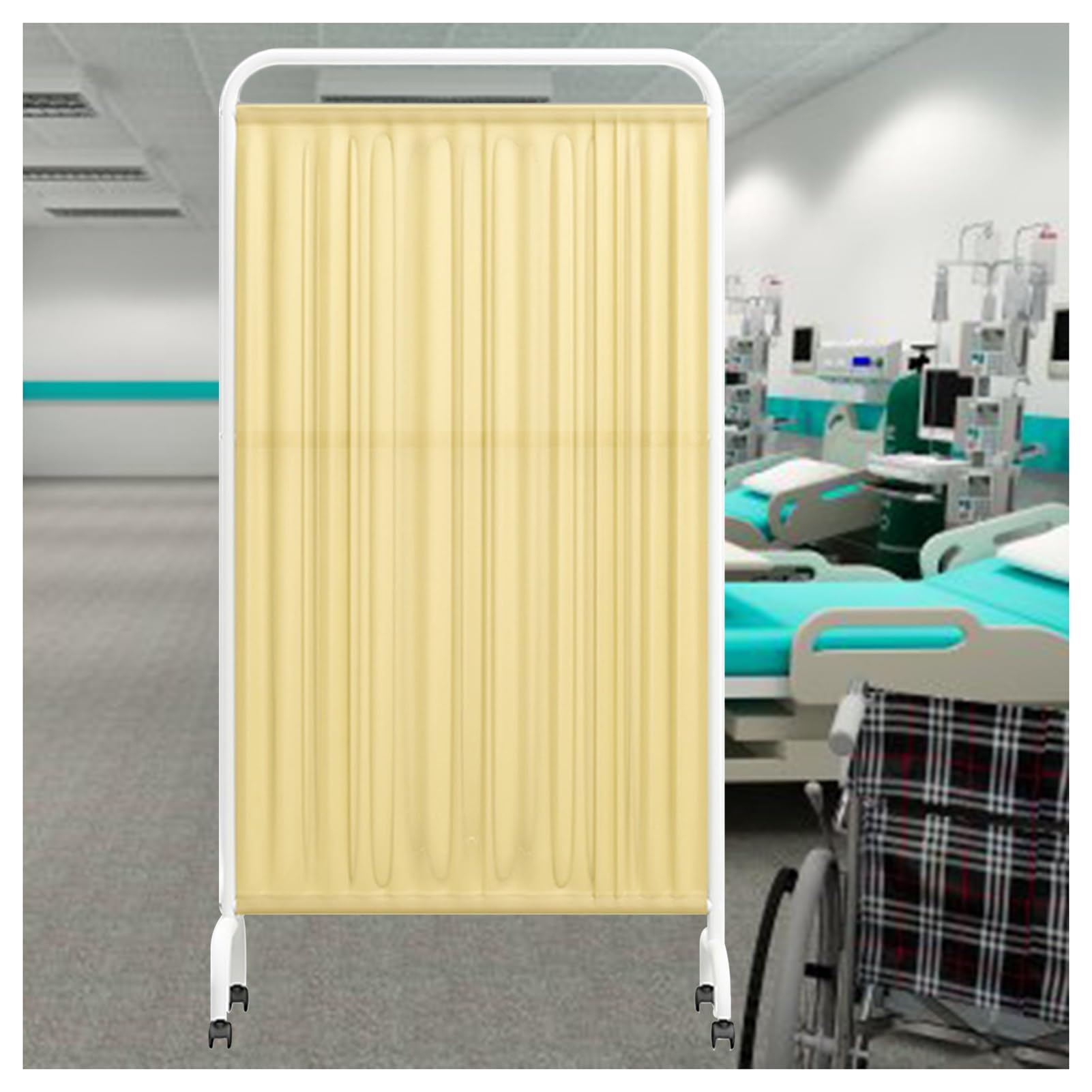 Portable Hospital Privacy Screen,Freestanding Room Divider on Wheels for Clinic Offices,1/2/3/4/5 Panels(2Panel)