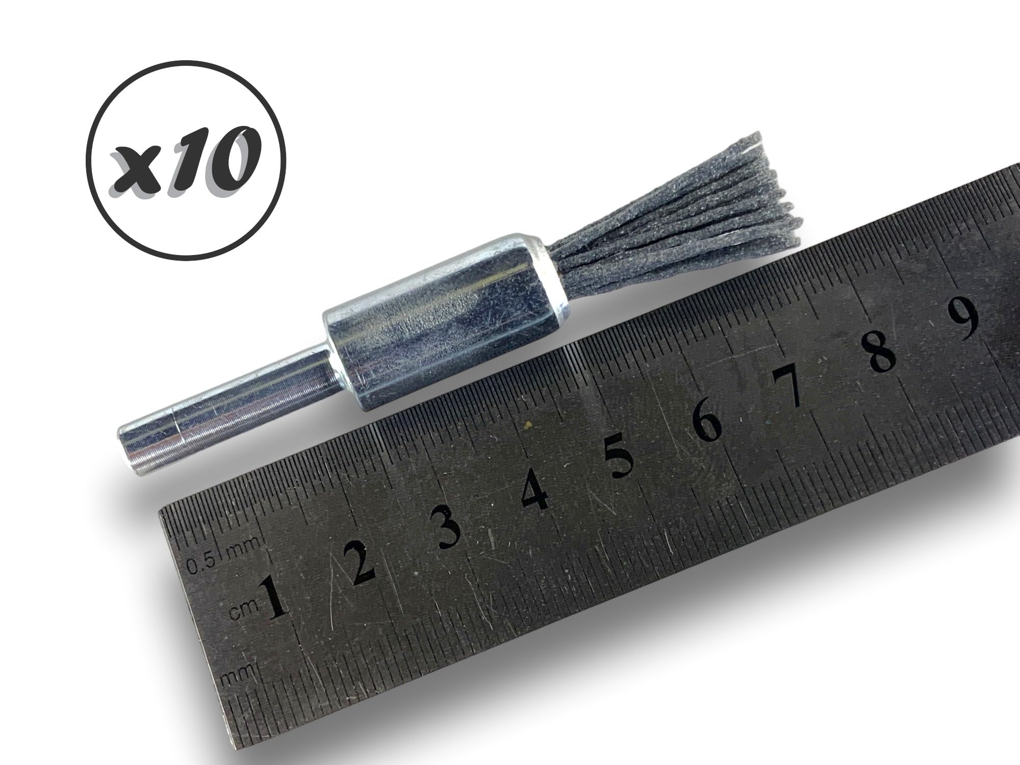 10 sztuk metalowych końcówek obrotowych | Ø 12 mm | wypełnienie NYLON węglik krzemu materiał ścierny ziarnistość 120 | do wiertarek lub wiertarko-wkrętarek | szczotki i bejce | KIBROS 20KR12_120 x 10
